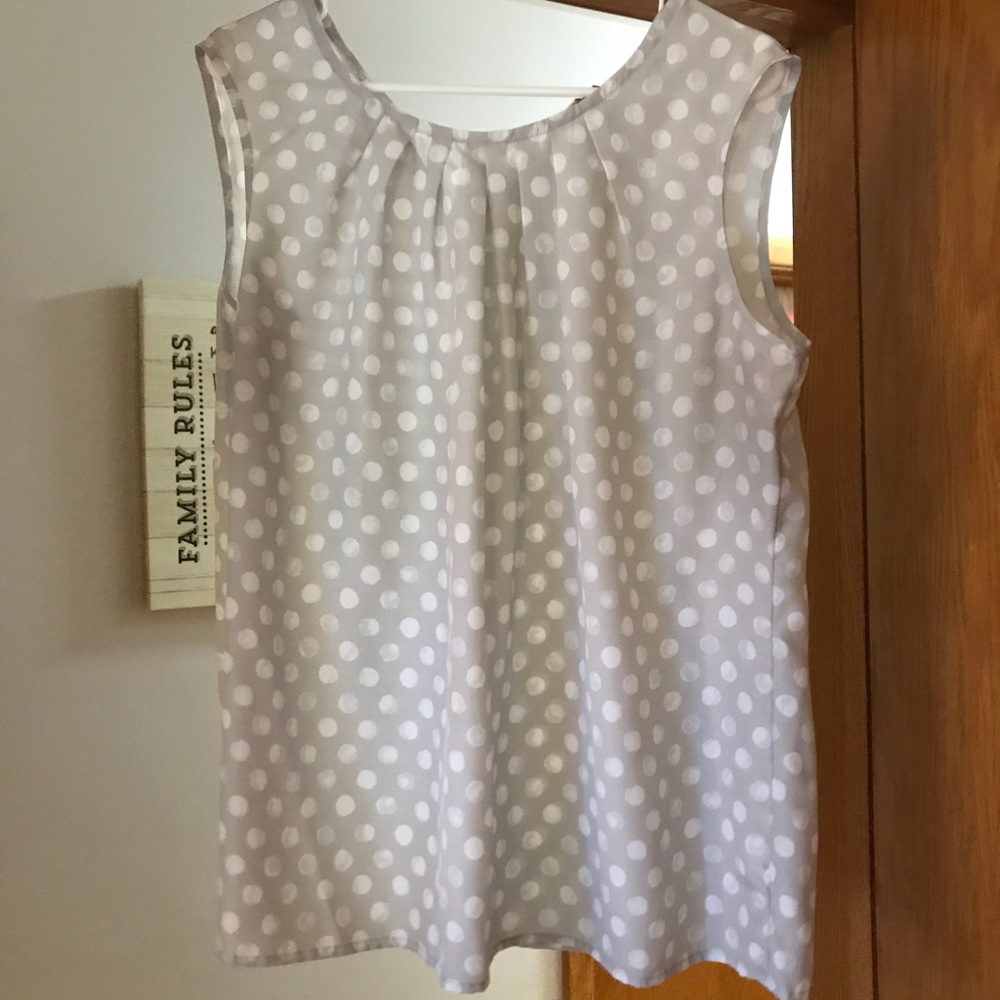 Merona grey with white polka dots tank top